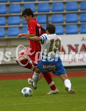 Fussball. Kaerntner Liga. VSV gegen SV Sittersdorf. Prettenthaler Rene 
 (VSV), Gregoritsch Michael (Sittersdorf). Villach, 9.8.2009 
Foto: Kuess

---
pressefotos, pressefotografie, kuess, qs, qspictures, sport, bild, bilder, bilddatenbank