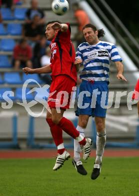 Fussball. Kaerntner Liga. VSV gegen SV Sittersdorf. Schuri Arno (VSV), Kitz Bernhard  (Sittersdorf). Villach, 9.8.2009 
Foto: Kuess

---
pressefotos, pressefotografie, kuess, qs, qspictures, sport, bild, bilder, bilddatenbank