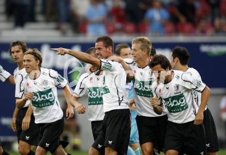 Fussball. Tipp3-Bundesliga. SK Austria Kelag Kaernten  gegen SK Sturm Graz. Torjubel (Austria Kaernten). Klagenfurt, 9.8.2009 
Foto: Kuess

---
pressefotos, pressefotografie, kuess, qs, qspictures, sport, bild, bilder, bilddatenbank