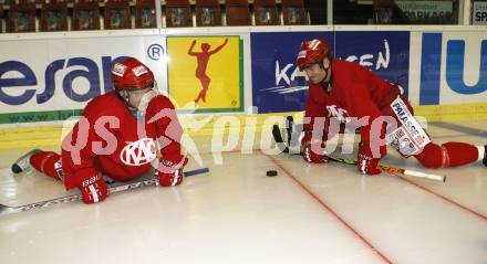 EBEL. Eishockey Bundesliga. Trainingsbeginn KAC. Dieter Kalt, Jeff Shantz. Klagenfurt, am 10.8.2009.
Foto: Kuess 
---
pressefotos, pressefotografie, kuess, qs, qspictures, sport, bild, bilder, bilddatenbank