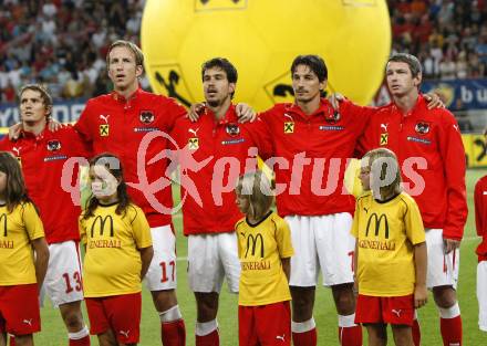 Fussball. Laenderspiel. Oesterreich gegen Kamerun. Marc Janko, Ivica Vastic, Martin Hiden (Oesterreich).  Klagenfurt, 11.9.2009.
Foto: Kuess

---
pressefotos, pressefotografie, kuess, qs, qspictures, sport, bild, bilder, bilddatenbank