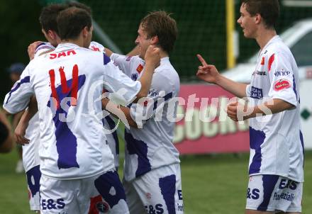 Fussball OEFB Cup. SAK gegen WAC/St. Andrae.  Torjubel (SAK).Klagenfurt, am 14.8.2009.
Foto: Kuess
---
pressefotos, pressefotografie, kuess, qs, qspictures, sport, bild, bilder, bilddatenbank