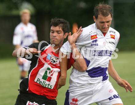 Fussball OEFB Cup. SAK gegen WAC/St. Andrae.  Christian Dlopst (SAK), Ricardo Valter Da Costa (WAC/St. Andrae).Klagenfurt, am 14.8.2009.
Foto: Kuess
---
pressefotos, pressefotografie, kuess, qs, qspictures, sport, bild, bilder, bilddatenbank