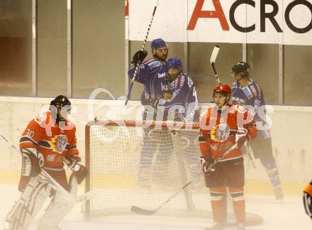 EBEL. Eishockey Bundesliga. Testspiel. Acroni Jesenice gegen EC VSV. Torjubel Kiel McLeod (VSV). Jesenice, 16. 9. 2009.
Foto: Kuess 

---
pressefotos, pressefotografie, kuess, qs, qspictures, sport, bild, bilder, bilddatenbank