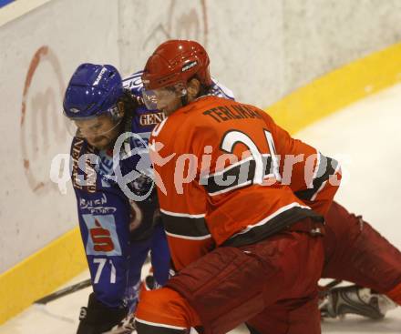 EBEL. Eishockey Bundesliga. Testspiel. Acroni Jesenice gegen EC VSV. Kiel McLeod (VSV), Anze Terlikar (Jesenice). Jesenice, 16. 9. 2009.
Foto: Kuess 

---
pressefotos, pressefotografie, kuess, qs, qspictures, sport, bild, bilder, bilddatenbank