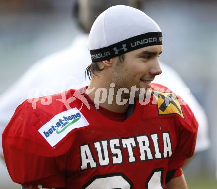 American Football European Championsship 2009. Oesterreich gegen Italien. Andreas Stossier (AUT). Wolfsberg, am 18.8.2009.
Foto: Kuess
---
pressefotos, pressefotografie, kuess, qs, qspictures, sport, bild, bilder, bilddatenbank