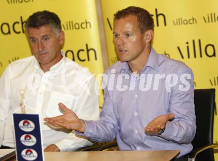 EBEL. Eishockey Bundesliga. Pressekonferenz VSV. Giuseppe Mion, Trainer Johan Stroemwall. Villach, am 19.8.2009.
Foto: Kuess
---
pressefotos, pressefotografie, kuess, qs, qspictures, sport, bild, bilder, bilddatenbank