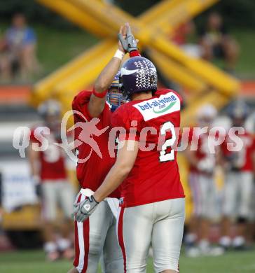 American Football European Championsship 2009. Oesterreich gegen Italien.  Jubel Armando Ponce de Leon, Peter Kramberger (AUT). Wolfsberg, am 18.8.2009.
Foto: Kuess
---
pressefotos, pressefotografie, kuess, qs, qspictures, sport, bild, bilder, bilddatenbank