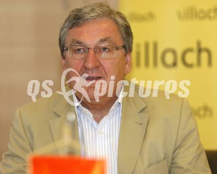 EBEL. Eishockey Bundesliga. Pressekonferenz VSV. Buergermeister Helmut Manzenreiter. Villach, am 19.8.2009.
Foto: Kuess
---
pressefotos, pressefotografie, kuess, qs, qspictures, sport, bild, bilder, bilddatenbank