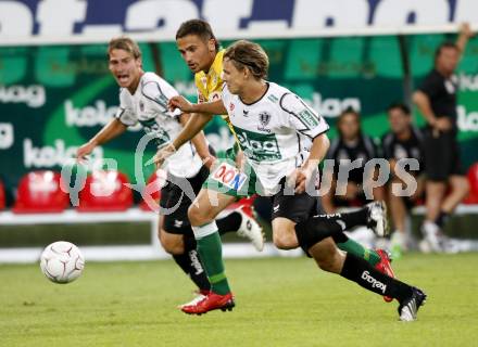 Fussball. Tipp3-Bundesliga. SK Austria Kelag Kaernten  gegen SV Josko Ried. Hierländer Stefan, Sand Marc  (Austria Kaernten). Klagenfurt, 21.8.2009. 
Foto: Kuess

---
pressefotos, pressefotografie, kuess, qs, qspictures, sport, bild, bilder, bilddatenbank