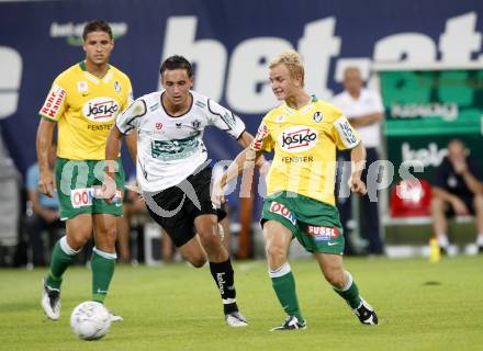 Fussball Austria Kaernten gegen SV Josko Ried. Markus Pink (Kaernten), Peter Hackmair (Ried). Klagenfurt, am 21.8.2009.
Foto: Kuess
---
pressefotos, pressefotografie, kuess, qs, qspictures, sport, bild, bilder, bilddatenbank