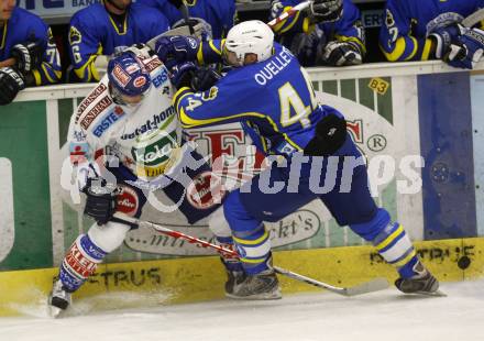 EBEL. Eishockey Bundesliga. Testspiel. VSV gegen Medvedscak Zagreb. Nikolas Petrik, (VSV),  Mike Oullette (Zagreb). Villach, am 23.8.2009.
Foto: Kuess

---
pressefotos, pressefotografie, kuess, qs, qspictures, sport, bild, bilder, bilddatenbank