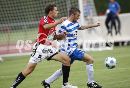 Fussball Kaerntner Liga. VSV gegen SV Feldkirchen. Stefan Stresch (VSV), Gunther Jochen Stoxreiter (Feldkirchen). Villach, am 28.8.2009.
Foto: Kuess
---
pressefotos, pressefotografie, kuess, qs, qspictures, sport, bild, bilder, bilddatenbank