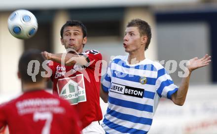 Fussball Kaerntner Liga. VSV gegen SV Feldkirchen. Nico Hrstic (VSV), Auron Miloti (Feldkirchen). Villach, am 28.8.2009.
Foto: Kuess
---
pressefotos, pressefotografie, kuess, qs, qspictures, sport, bild, bilder, bilddatenbank