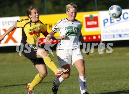 Fussball. OEFB-Frauenliga.  SK Kelag Kaernten Frauen gegen Ardagger SCU. Nicole Descovich (Kaernten), Kathrin Hoellmueller (Ardagger). Glanegg, 30.8.2009.
Foto: Kuess

---
pressefotos, pressefotografie, kuess, qs, qspictures, sport, bild, bilder, bilddatenbank