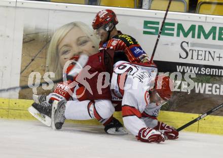 EBEL. Eishockey Bundesliga. Testspiel KAC gegen Jesenice. Herbert Ratz,  (KAC), Sabahudin Kovacevic (Jesenice). Klagenfurt, am 4.9.2009.
Foto: Kuess

---
pressefotos, pressefotografie, kuess, qs, qspictures, sport, bild, bilder, bilddatenbank