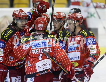 EBEL. Eishockey Bundesliga. Testspiel KAC gegen Jesenice. Torjubel KAC. Klagenfurt, am 4.9.2009.
Foto: Kuess

---
pressefotos, pressefotografie, kuess, qs, qspictures, sport, bild, bilder, bilddatenbank