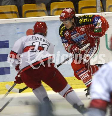 EBEL. Eishockey Bundesliga. Testspiel KAC gegen Jesenice. Kirk Furey,  (KAC), Andrej Makrov (Jesenice). Klagenfurt, am 4.9.2009.
Foto: Kuess

---
pressefotos, pressefotografie, kuess, qs, qspictures, sport, bild, bilder, bilddatenbank