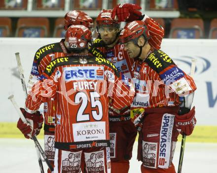 EBEL. Eishockey Bundesliga. Testspiel KAC gegen Jesenice. Torjubel KAC. Klagenfurt, am 4.9.2009.
Foto: Kuess

---
pressefotos, pressefotografie, kuess, qs, qspictures, sport, bild, bilder, bilddatenbank