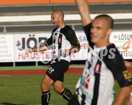 Fussball. Regionalliga.  WAC/St. Andrae gegen FC St. Veit.  Torjubel Stephan Mathias Stueckler (WAC), (St. Veit). Wolfsberg, 6.9.2009.
Foto: Kuess

---
pressefotos, pressefotografie, kuess, qs, qspictures, sport, bild, bilder, bilddatenbank