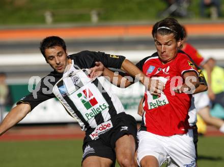 Fussball. Regionalliga.  WAC/St. Andrae gegen FC St. Veit.  Kaintz Bernd (WAC), Graefischer David (St. Veit). Wolfsberg, 6.9.2009.
Foto: Kuess

---
pressefotos, pressefotografie, kuess, qs, qspictures, sport, bild, bilder, bilddatenbank