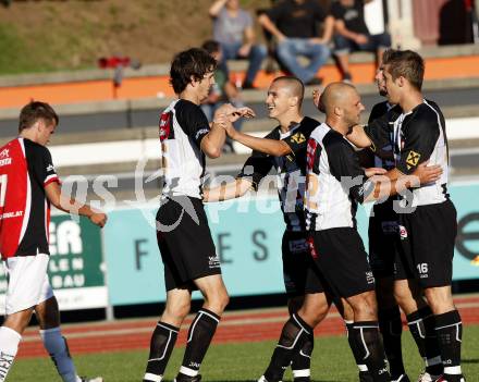 Fussball. Regionalliga.  WAC/St. Andrae gegen FC St. Veit.  Torjubel (WAC), (St. Veit). Wolfsberg, 6.9.2009.
Foto: Kuess

---
pressefotos, pressefotografie, kuess, qs, qspictures, sport, bild, bilder, bilddatenbank