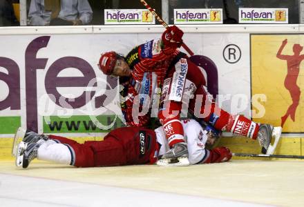 EBEL. Eishockey Bundesliga. KAC gegen EC Red Bull Salzburg. Dieter Kalt, (KAC), Robert Lembacher (Salzburg). Klagenfurt, am 10.9.2009.
Foto: Kuess

---
pressefotos, pressefotografie, kuess, qs, qspictures, sport, bild, bilder, bilddatenbank