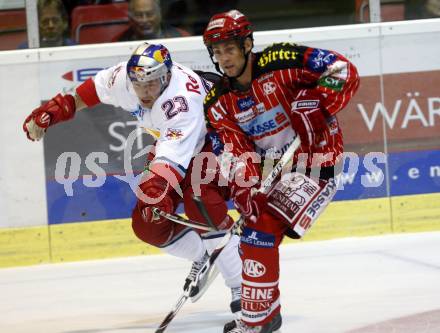 EBEL. Eishockey Bundesliga. KAC gegen EC Red Bull Salzburg. Jeffrey Tory,  (KAC), Michael Siklenka (Salzburg). Klagenfurt, am 10.9.2009.
Foto: Kuess

---
pressefotos, pressefotografie, kuess, qs, qspictures, sport, bild, bilder, bilddatenbank