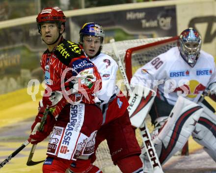 EBEL. Eishockey Bundesliga. KAC gegen EC Red Bull Salzburg. Jeff Shantz, (KAC),  Andreas Wiedergut  (Salzburg). Klagenfurt, am 10.9.2009.
Foto: Kuess

---
pressefotos, pressefotografie, kuess, qs, qspictures, sport, bild, bilder, bilddatenbank