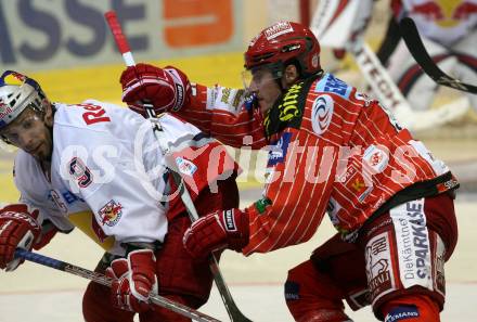 EBEL. Eishockey Bundesliga. KAC gegen EC Red Bull Salzburg. David Schuller,  (KAC), Thomas Koch (Salzburg). Klagenfurt, am 10.9.2009.
Foto: Kuess

---
pressefotos, pressefotografie, kuess, qs, qspictures, sport, bild, bilder, bilddatenbank
