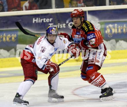 EBEL. Eishockey Bundesliga. KAC gegen EC Red Bull Salzburg. Jeff Shantz, (KAC), Ryan Duncan (Salzburg). Klagenfurt, am 10.9.2009.
Foto: Kuess

---
pressefotos, pressefotografie, kuess, qs, qspictures, sport, bild, bilder, bilddatenbank