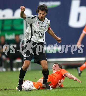 Fussball. Tipp3-Bundesliga. SK Austria Kelag Kaernten  gegen FK Austria Wien. Jocelyn Blanchard (Austria Kaernten), Julian Baumgartlinger (Austria Wien). Klagenfurt, 28.11.2008. 
Foto: Kuess

---
pressefotos, pressefotografie, kuess, qs, qspictures, sport, bild, bilder, bilddatenbank