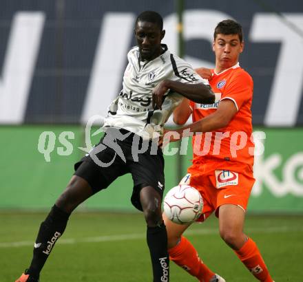 Fussball. Tipp3-Bundesliga. SK Austria Kelag Kaernten  gegen FK Austria Wien. Modou Jagne (Austria Kaernten), Aleksandar Dragovic (Wien). Klagenfurt, 28.11.2008. 
Foto: Kuess

---
pressefotos, pressefotografie, kuess, qs, qspictures, sport, bild, bilder, bilddatenbank