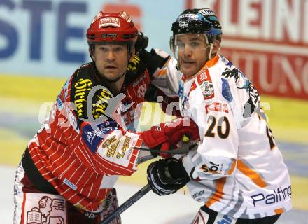 EBEL. Eishockey Bundesliga. KAC gegen EHC LIWEST Linz. SHANTZ Jeffery (KAC), PURDIE Brad (Linz). Klagenfurt, am 17.9.2009.
Foto: Kuess

---
pressefotos, pressefotografie, kuess, qs, qspictures, sport, bild, bilder, bilddatenbank