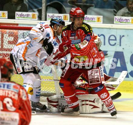 EBEL. Eishockey Bundesliga. KAC gegen EHC LIWEST Linz. TORY Jeffrey (KAC), MATTHIASSON Markus (Linz). Klagenfurt, am 17.9.2009.
Foto: Kuess

---
pressefotos, pressefotografie, kuess, qs, qspictures, sport, bild, bilder, bilddatenbank