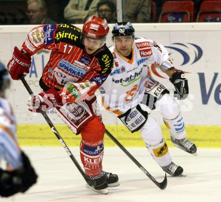 EBEL. Eishockey Bundesliga. KAC gegen EHC LIWEST Linz. HAGER Gregor (KAC),SZUECS Mark (Linz). Klagenfurt, am 17.9.2009.
Foto: Kuess

---
pressefotos, pressefotografie, kuess, qs, qspictures, sport, bild, bilder, bilddatenbank