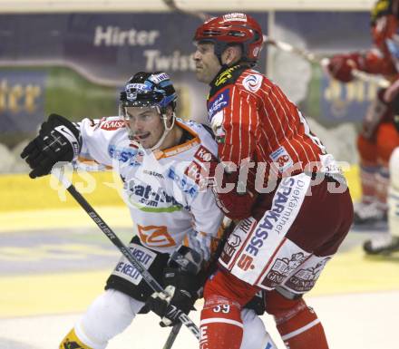 EBEL Eishockey Bundesliga. KAC gegen EHC Liwest Linz. Jeff Shantz (KAC), Franklin MacDonald (Linz). Klagenfurt, am 17.9.2009.
Foto: Kuess
---
pressefotos, pressefotografie, kuess, qs, qspictures, sport, bild, bilder, bilddatenbank