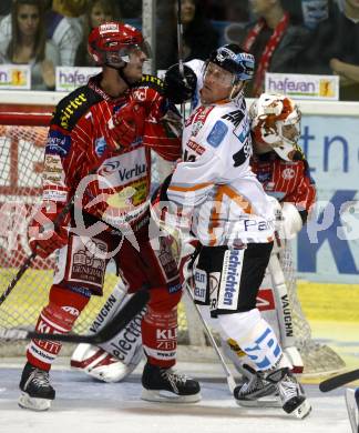 EBEL. Eishockey Bundesliga. KAC gegen EHC LIWEST Linz. RATZ Herbert (KAC), SHEARER Robert (Linz). Klagenfurt, am 17.9.2009.
Foto: Kuess

---
pressefotos, pressefotografie, kuess, qs, qspictures, sport, bild, bilder, bilddatenbank