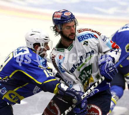 EBEL. Eishockey Bundesliga. EC Pasut VSV gegen KHL Medvescak Zagreb. MCLEOD Kiel (VSV), PRPICH Mike (Zagreb). Villach, am 20.9.2009.
Foto: Kuess 


---
pressefotos, pressefotografie, kuess, qs, qspictures, sport, bild, bilder, bilddatenbank