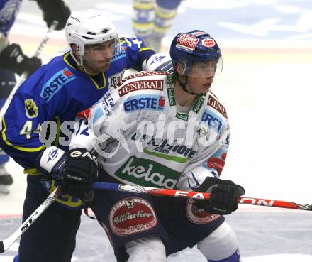 EBEL: Eishockey Bundesliga. VSV gegen Zagreb. Michael Raffl (VSV), Mike Ouellette (Zagreb). Villach, am 20.9.2009.
Foto: Kuess
---
pressefotos, pressefotografie, kuess, qs, qspictures, sport, bild, bilder, bilddatenbank