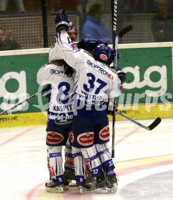 EBEL. Eishockey Bundesliga. EC Pasut VSV gegen KHL Medvescak Zagreb. Torjubel MCLEOD Kiel VSV. Villach, am 20.9.2009.
Foto: Kuess 


---
pressefotos, pressefotografie, kuess, qs, qspictures, sport, bild, bilder, bilddatenbank