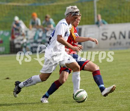 Fussball OEFB Cup. FC St. Veit gegen Rapid Wien. Hans Christian Rabl,  (St. Veit), Christian Thonhofer (Rapid). St. Veit, am 20.9.2009.
Foto: Kuess

---
pressefotos, pressefotografie, kuess, qs, qspictures, sport, bild, bilder, bilddatenbank