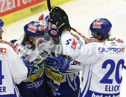 EBEL. Eishockey Bundesliga. VSV gegen EHC Liwest Linz. Torjubel (VSV). Villach, am 22.9.2009.
Foto: Kuess
---
pressefotos, pressefotografie, kuess, qs, qspictures, sport, bild, bilder, bilddatenbank