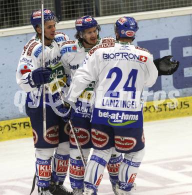 EBEL. Eishockey Bundesliga. VSV gegen EHC Liwest Linz. Torjubel (VSV). Villach, am 22.9.2009.
Foto: Kuess
---
pressefotos, pressefotografie, kuess, qs, qspictures, sport, bild, bilder, bilddatenbank