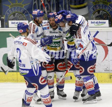 EBEL. Eishockey Bundesliga. VSV gegen EHC Liwest Linz. Torjubel VSV. Villach, am 22.9.2009.
Foto: Kuess 


---
pressefotos, pressefotografie, kuess, qs, qspictures, sport, bild, bilder, bilddatenbank