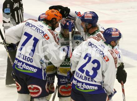 EBEL. Eishockey Bundesliga. VSV gegen EHC Liwest Linz. Torjubel VSV. Villach, am 22.9.2009.
Foto: Kuess 


---
pressefotos, pressefotografie, kuess, qs, qspictures, sport, bild, bilder, bilddatenbank