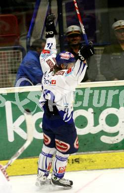 EBEL. Eishockey Bundesliga. VSV gegen EHC Liwest Linz. Torjubel Michael Raffl. Villach, am 22.9.2009.
Foto: Kuess 


---
pressefotos, pressefotografie, kuess, qs, qspictures, sport, bild, bilder, bilddatenbank