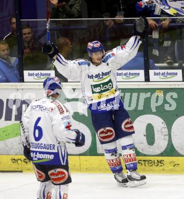 EBEL. Eishockey Bundesliga. VSV gegen EHC Liwest Linz. Torjubel Michael Raffl, (VSV). Villach, am 22.9.2009.
Foto: Kuess 


---
pressefotos, pressefotografie, kuess, qs, qspictures, sport, bild, bilder, bilddatenbank