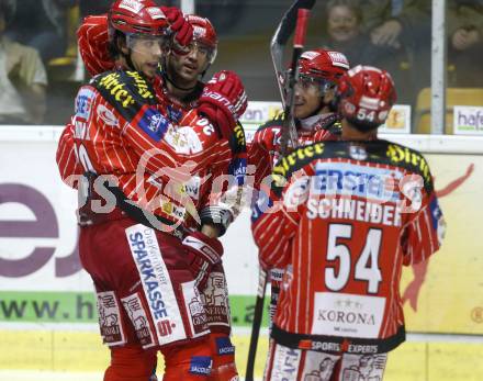 EBEL. Eishockey Bundesliga. KAC gegen KHL Medvescak Zagreb. Torjubel KAC. Klagenfurt, am 25.9.2009.
Foto: Kuess 

---
pressefotos, pressefotografie, kuess, qs, qspictures, sport, bild, bilder, bilddatenbank