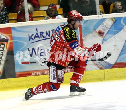 EBEL. Eishockey Bundesliga. KAC gegen KHL Medvescak Zagreb. Torjubel Andrew Schneider (KAC). Klagenfurt, am 25.9.2009.
Foto: Kuess 

---
pressefotos, pressefotografie, kuess, qs, qspictures, sport, bild, bilder, bilddatenbank